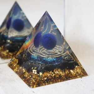 Orgonite Lapis lazuli et Obsidienne noire