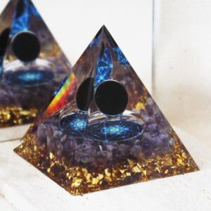 Orgonite Obsidienne noire et Améthyste