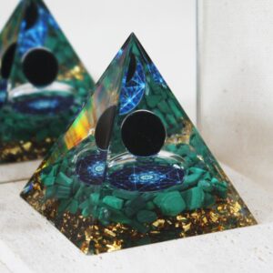 Orgonite Obsidienne noire et Malachite