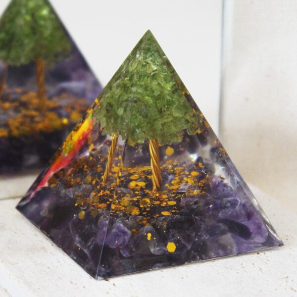 Orgonite Péridot et Améthyste