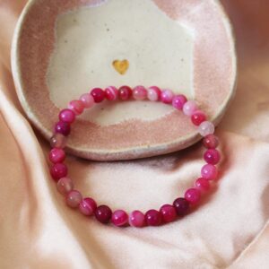 Bracelets Agate rose (lot de 2)