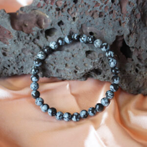 Bracelets obsidienne flocon (lot de 2)