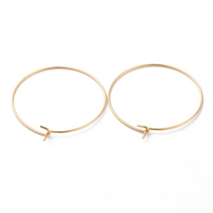 Alternative view of Lot de 100 boucles d'oreilles créoles en acier inoxydable plaqué or 18k
