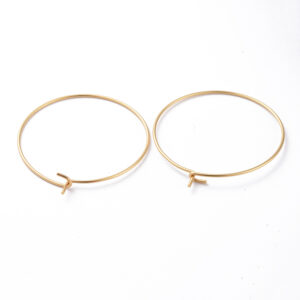 Lot de 100 boucles d'oreilles créoles en acier inoxydable plaqué or 18k
