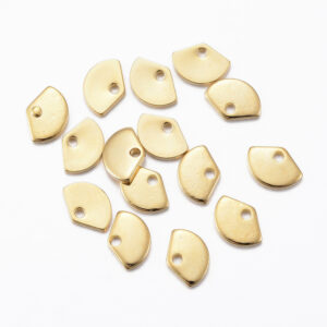 Lot de 100 Charms Éventail en Acier Inoxydable 201 Plaqué Or 24K