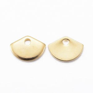 Alternative view of Lot de 100 Charms Éventail en Acier Inoxydable 201 Plaqué Or 24K