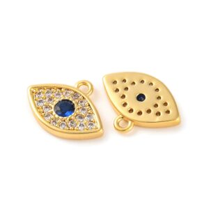 Alternative view of Lot de 10 Charms Oeil en Laiton Plaqué Or 18K