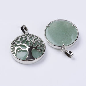 Alternative view of Lot de 10 Pendentifs Arbre de Vie en Aventurine