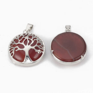 Alternative view of Lot de 20 Pendentifs Arbre de Vie en Cornaline