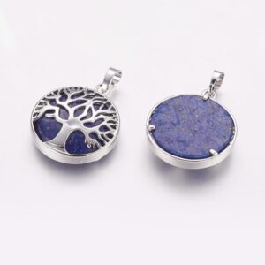 Lot de 10 Pendentifs Arbre de Vie en Lapis lazuli