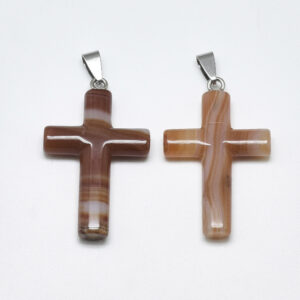 Lot de 5 pendentifs croix en cornaline – Image 2