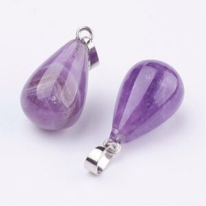 Lot de 20 pendentifs gouttes en améthyste
