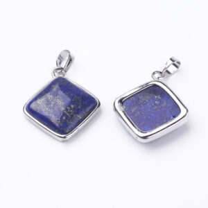 Lot de 10 pendentifs losanges en lapis lazuli