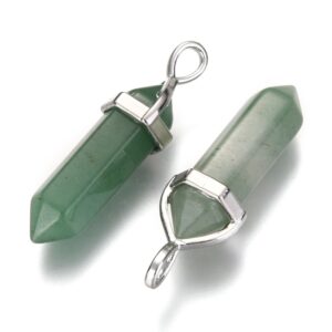 Alternative view of Lot de 30 Pendentifs Obélisque en Aventurine
