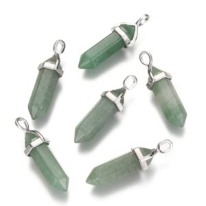 Lot de 30 Pendentifs Obélisque en Aventurine