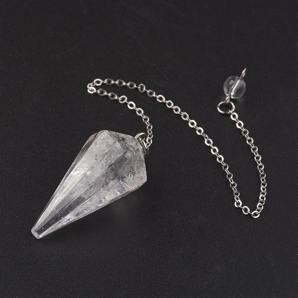 Lot de 5 pendules coniques en cristal de roche