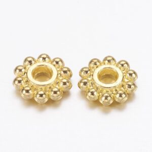 Lot de 100 Perles intercalaires fleurs dorées style tibétain