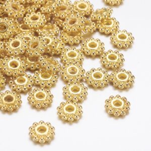 Alternative view of Lot de 100 Perles intercalaires fleurs dorées style tibétain