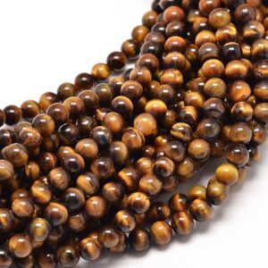 Perles rondes en oeil de tigre (4 mm, 6 mm ou 8 mm)