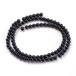 Alternative view of Perles rondes en onyx noir (4 mm, 6 mm ou 8 mm)