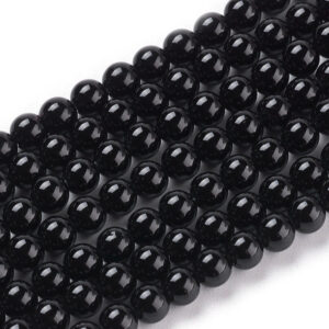 Perles rondes en onyx noir (4 mm, 6 mm ou 8 mm)