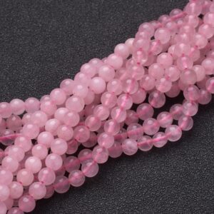 Perles rondes en quartz rose (4 mm, 6 mm ou 8 mm)