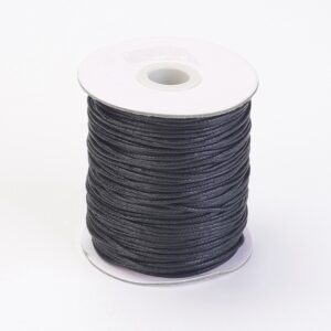 Rouleau de Cordon en Coton Cire Noir