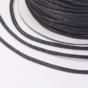 Alternative view of Rouleau de Cordon en Coton Cire Noir