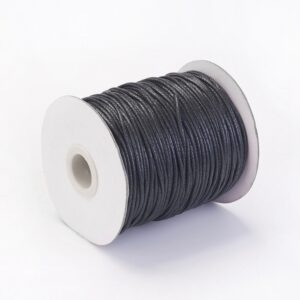 Rouleau de Cordon en Coton Cire Noir – Image 3